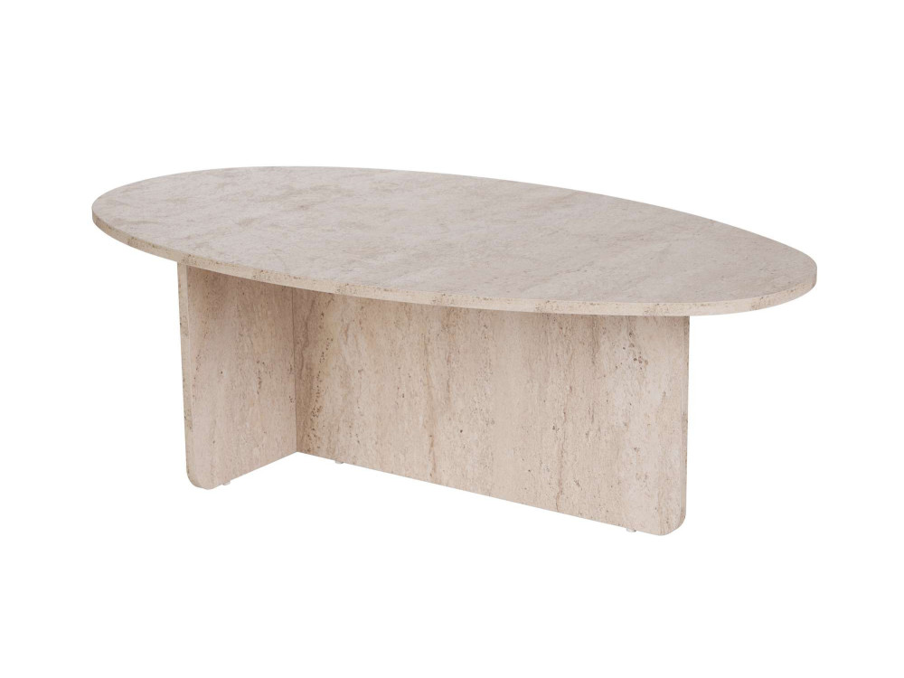 Mesa baja de madera "Orba" - 120 x 65 x 40 cm - Travertino