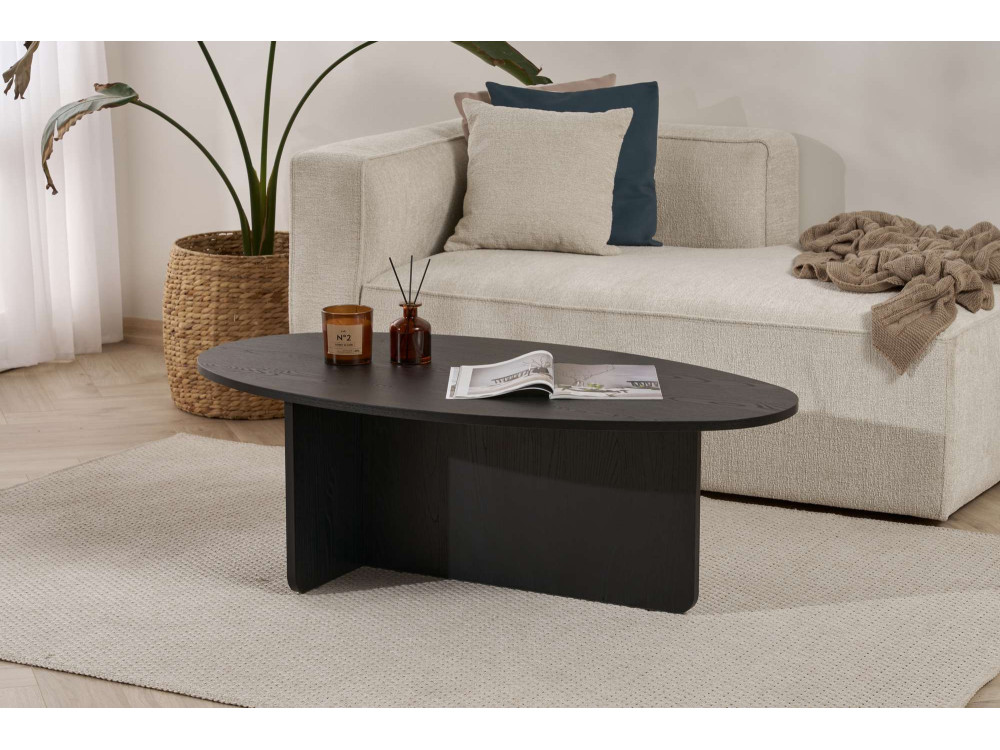 Mesa baja de madera "Orba" - 120 x 65 x 40 cm - Madera negra
