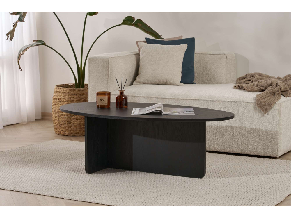 Mesa baja de madera "Orba" - 120 x 65 x 40 cm - Madera negra