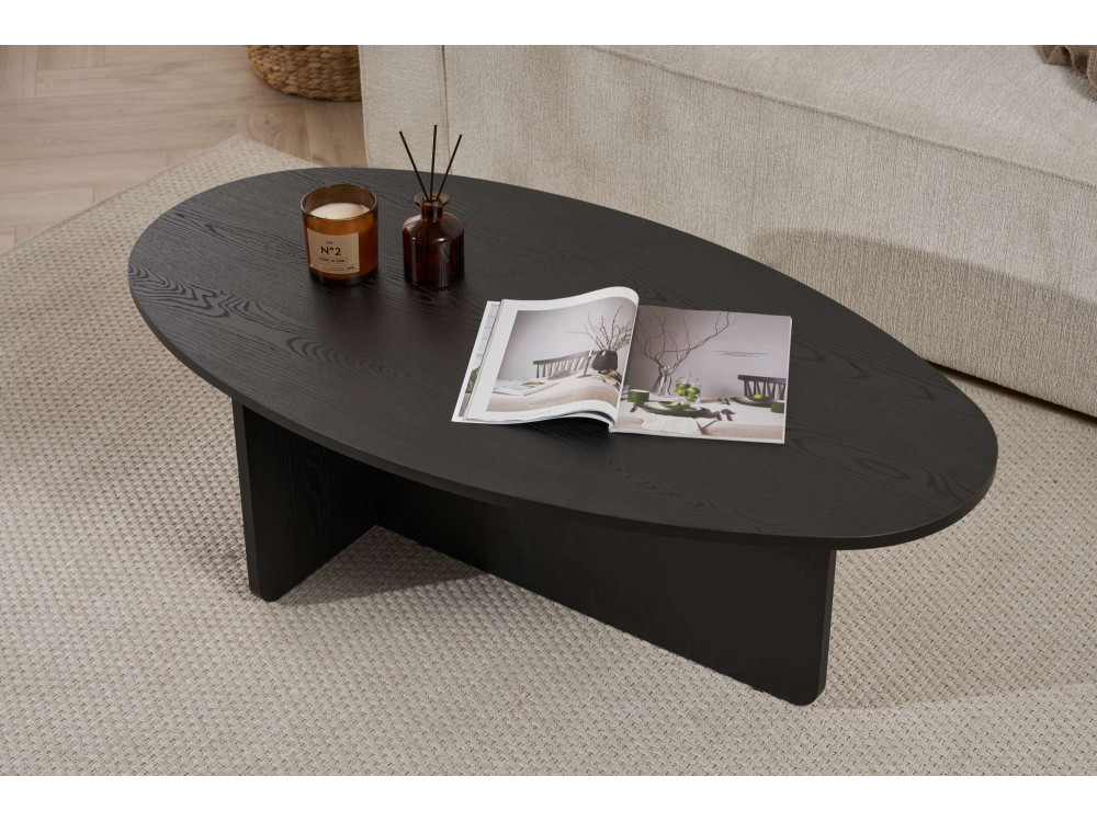 Mesa baja de madera "Orba" - 120 x 65 x 40 cm - Madera negra