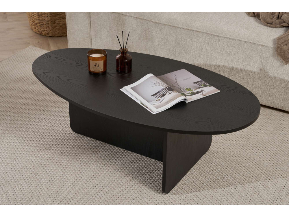 Mesa baja de madera "Orba" - 120 x 65 x 40 cm - Madera negra