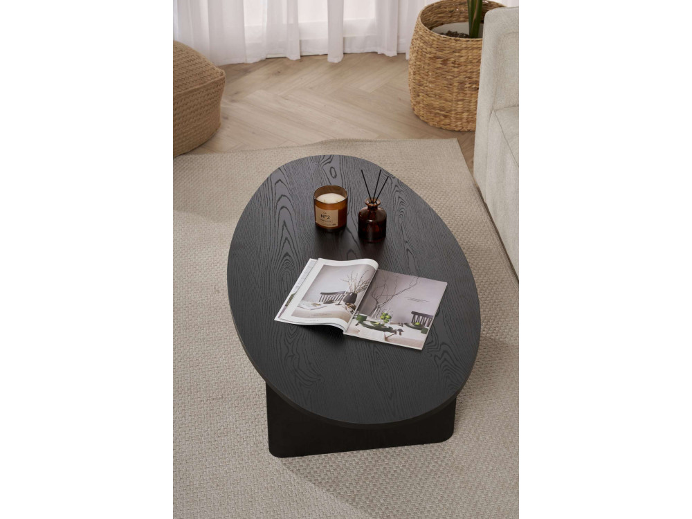 Mesa baja de madera "Orba" - 120 x 65 x 40 cm - Madera negra