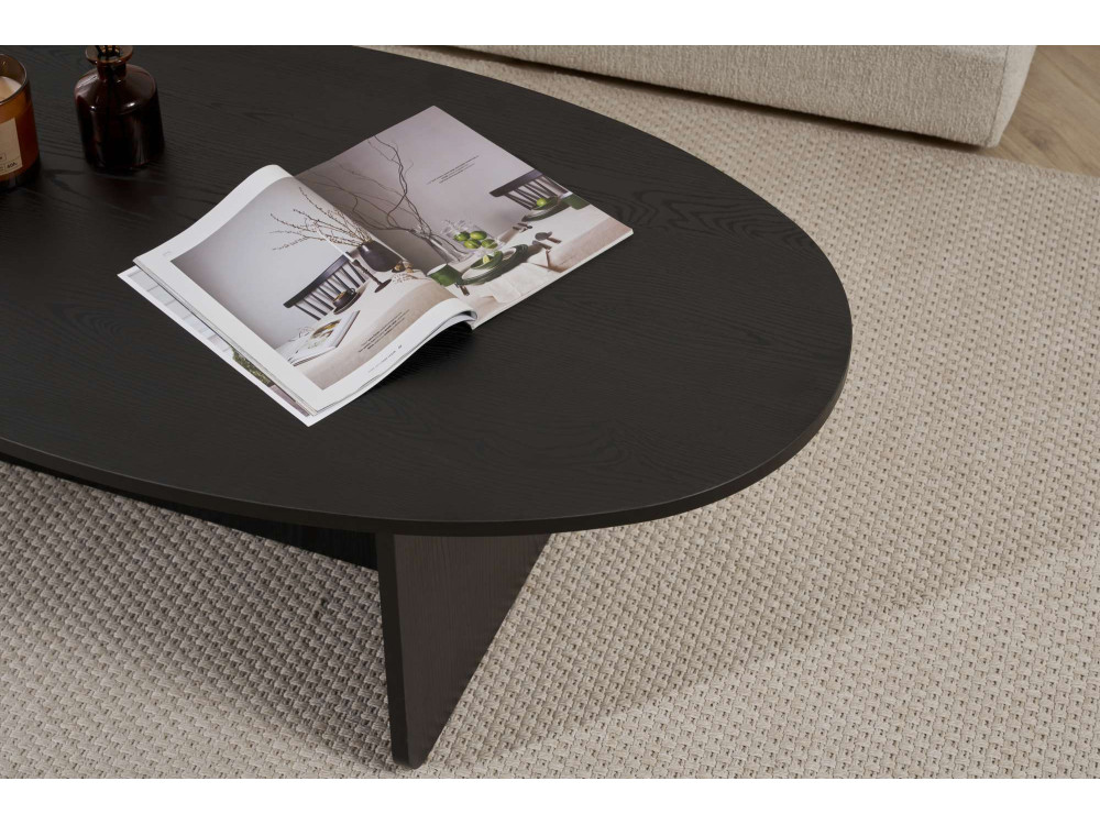 Mesa baja de madera "Orba" - 120 x 65 x 40 cm - Madera negra