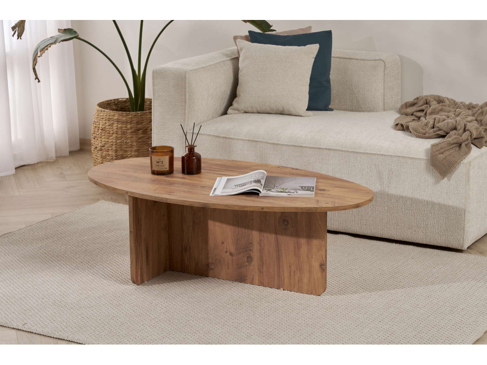 Mesa baja de madera "Orba" - 120 x 65 x 40 cm - Pino Atlántico