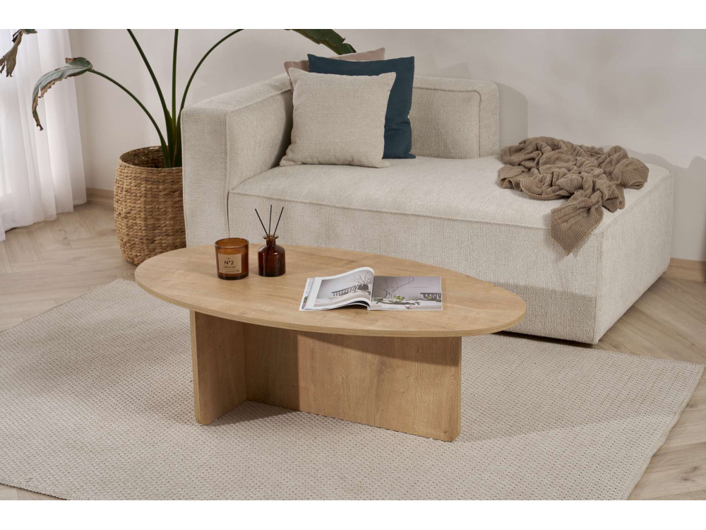 Mesa baja de madera "Orba" - 120 x 65 x 40 cm - Roble