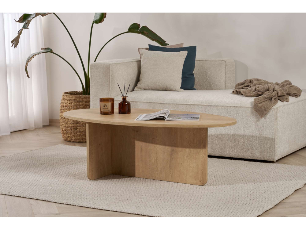 Mesa baja de madera "Orba" - 120 x 65 x 40 cm - Roble