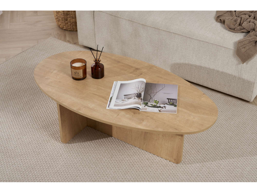Mesa baja de madera "Orba" - 120 x 65 x 40 cm - Roble