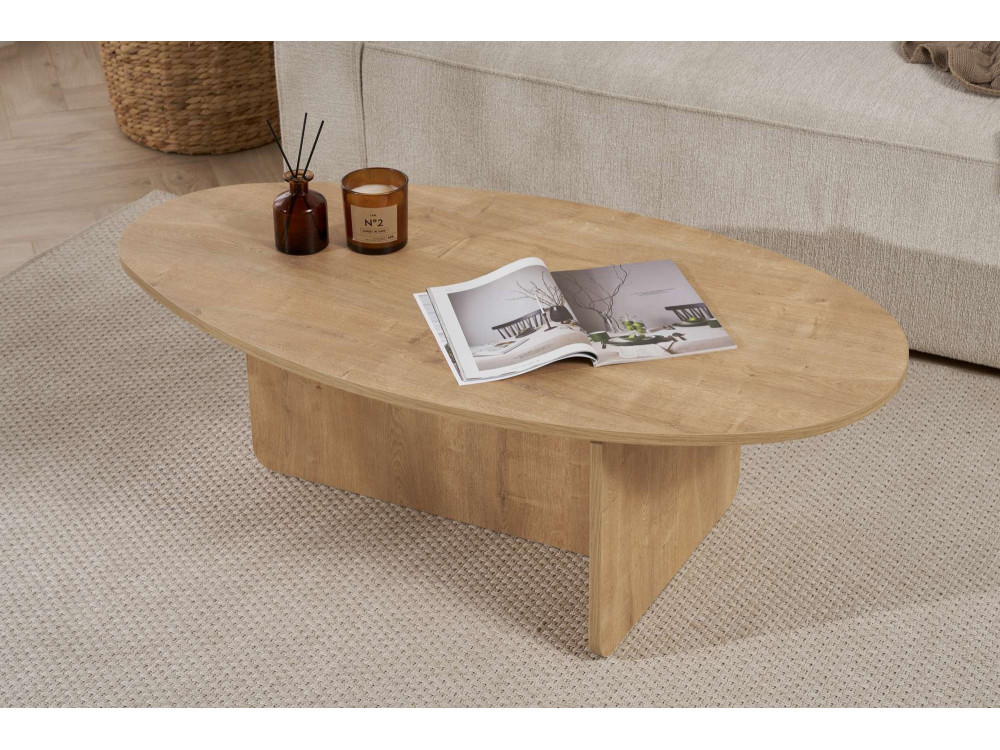 Mesa baja de madera "Orba" - 120 x 65 x 40 cm - Roble