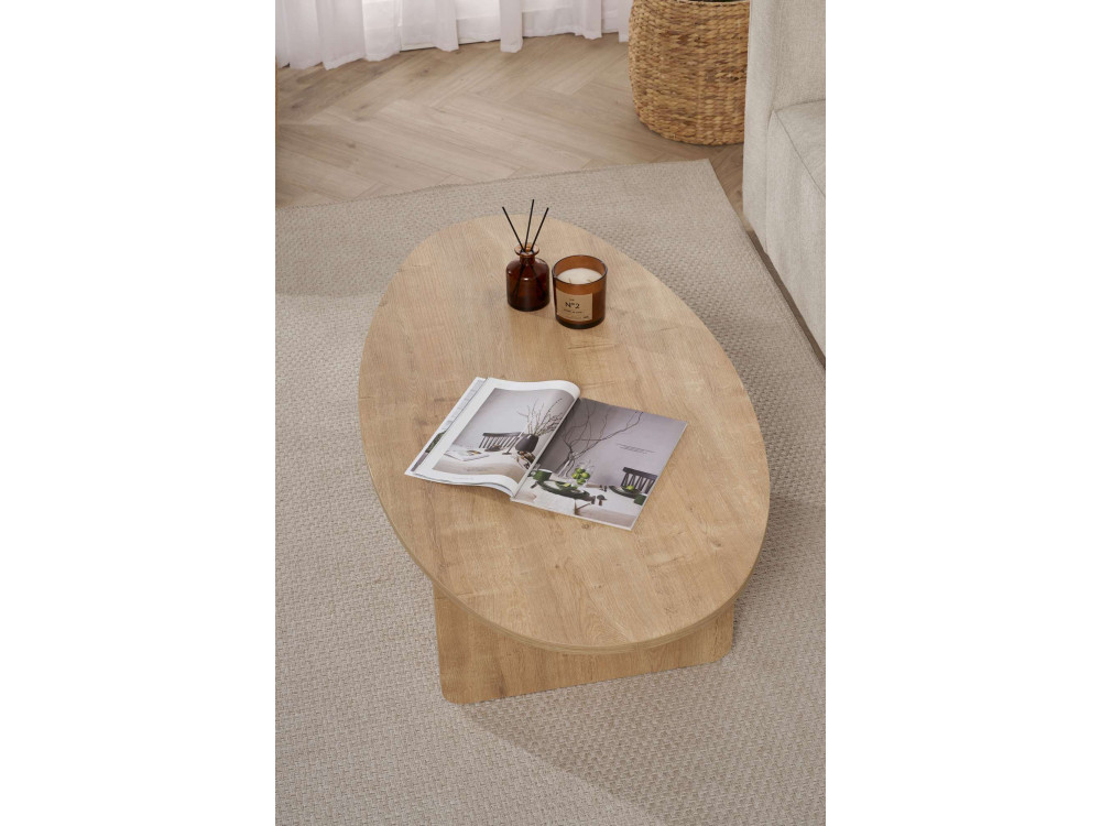 Mesa baja de madera "Orba" - 120 x 65 x 40 cm - Roble