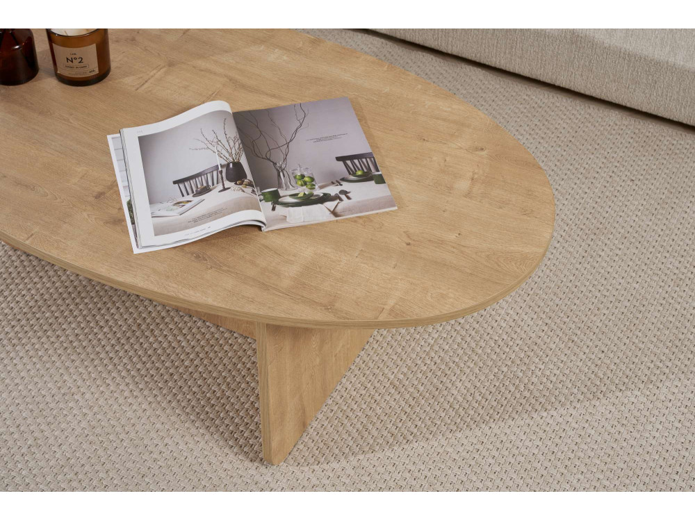 Mesa baja de madera "Orba" - 120 x 65 x 40 cm - Roble