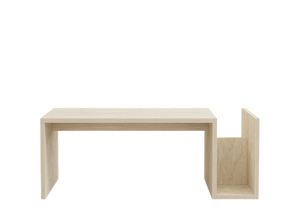 Mesa baja de madera "Memo" - 86 x 50 x 32 cm - Travertino