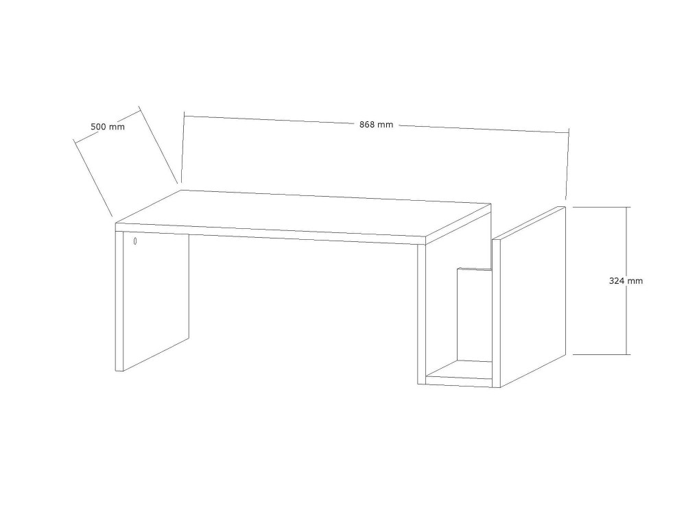 Mesa baja de madera "Memo" - 86 x 50 x 32 cm - Travertino