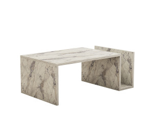 Mesa baja de madera "Memo" - 86 x 50 x 32 cm - Mármol Freesia