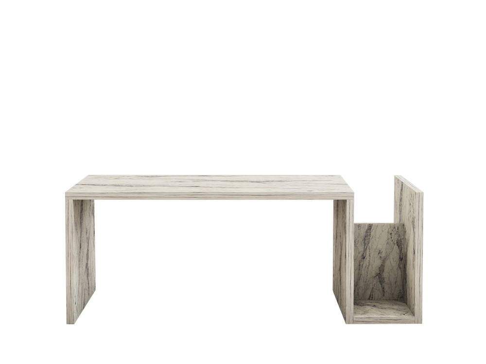 Mesa baja de madera "Memo" - 86 x 50 x 32 cm - Mármol Freesia