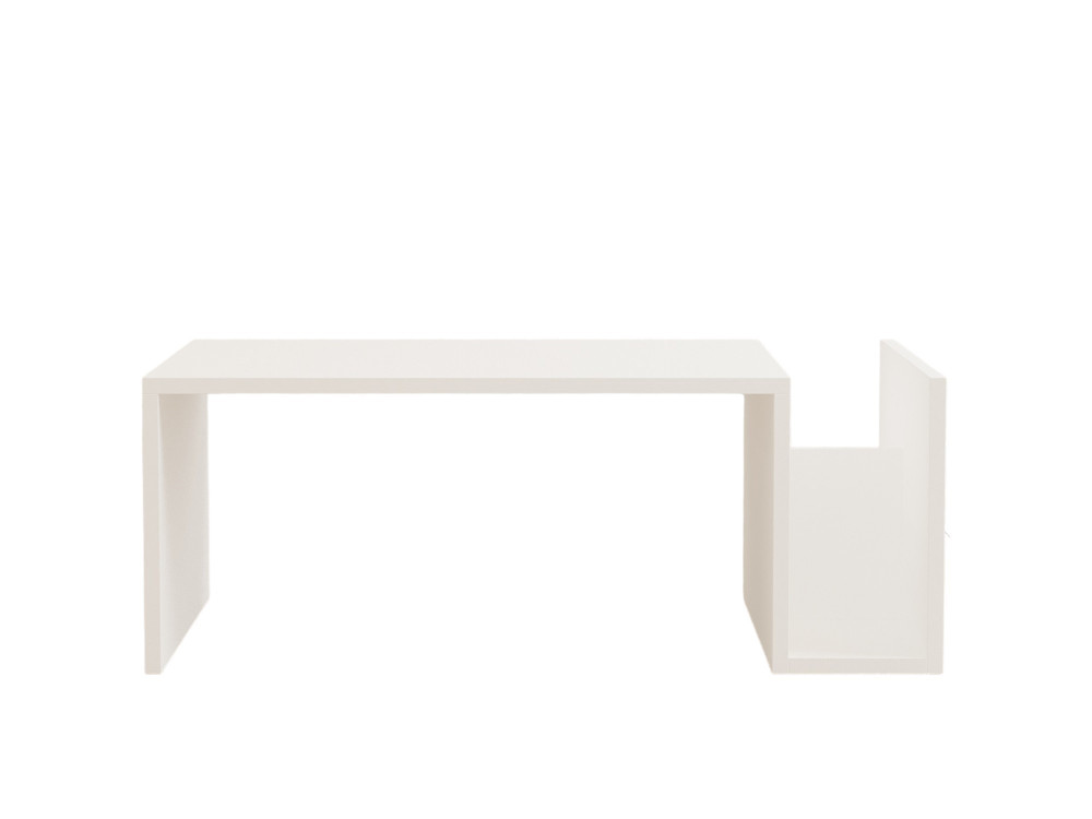 Mesa baja de madera "Memo" - 86 x 50 x 32 cm - Blanca