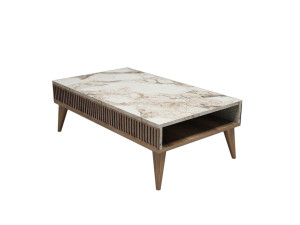 Mesa baja de madera "Milan" - 105 x 60 x 34 cm - NogalBlanco