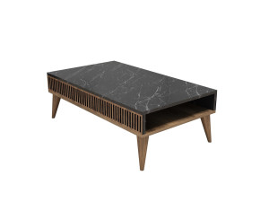 Mesa baja de madera "Milan" - 105 x 60 x 34 cm - Nogal, Negro