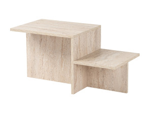 Mesa baja de madera "Harmony" - 80 x 40 x 40 cm - Travertino