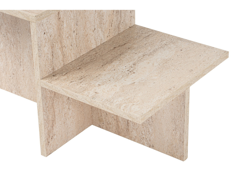 Mesa baja de madera "Harmony" - 80 x 40 x 40 cm - Travertino