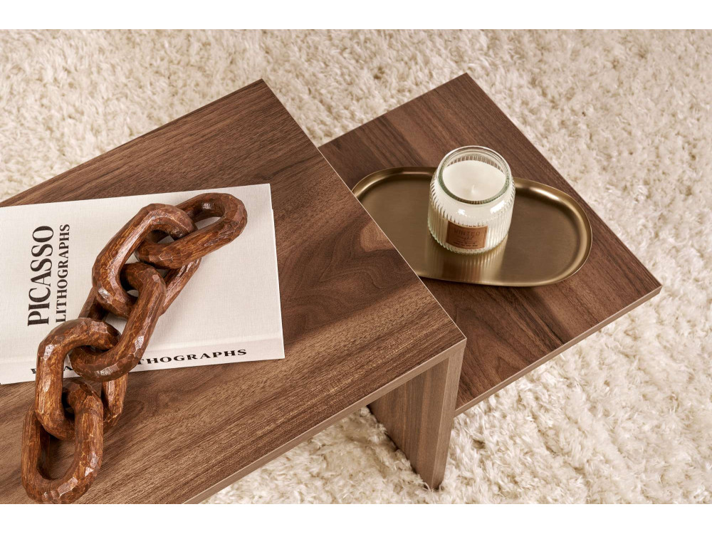 Mesa baja de madera "Harmony" - 80 x 40 x 40 cm - Nogal
