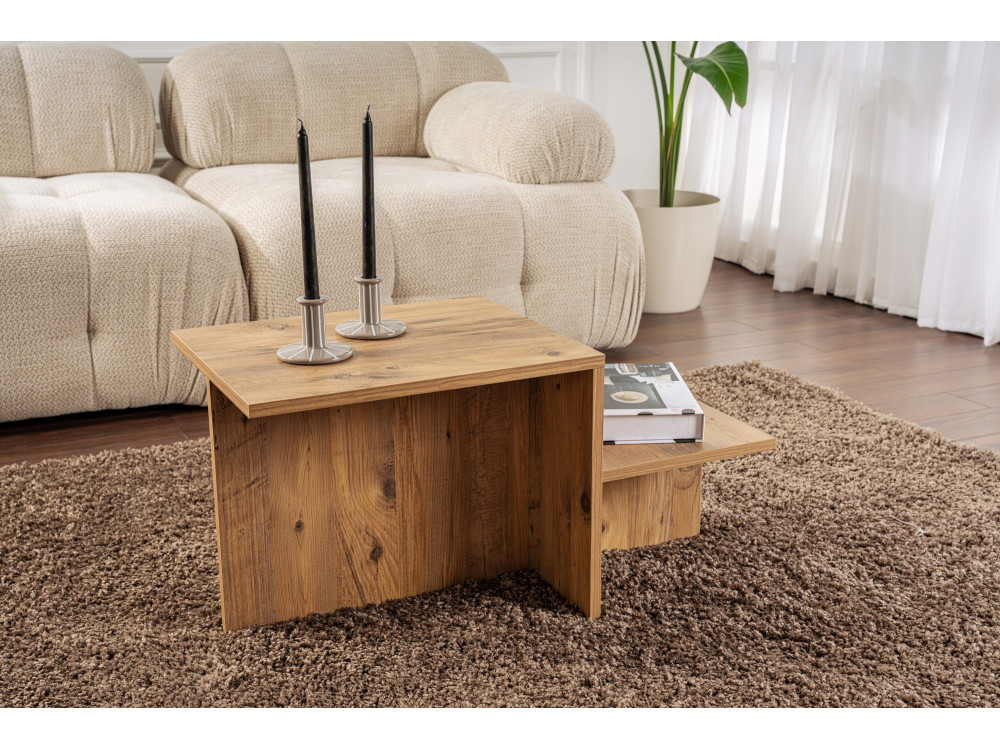 Mesa baja de madera "Harmony" 80 x 40 x 40 cm - Pino Atlántico