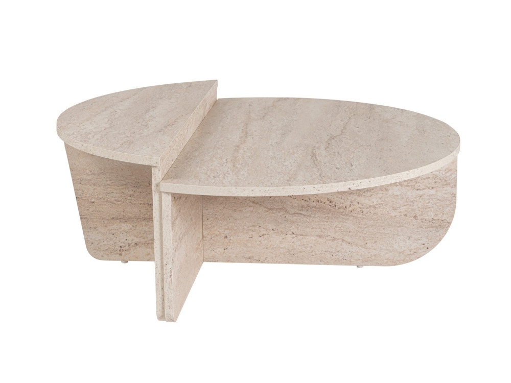 Mesa baja de madera "Orion" - 90 x 60 x 30 cm - Travertino