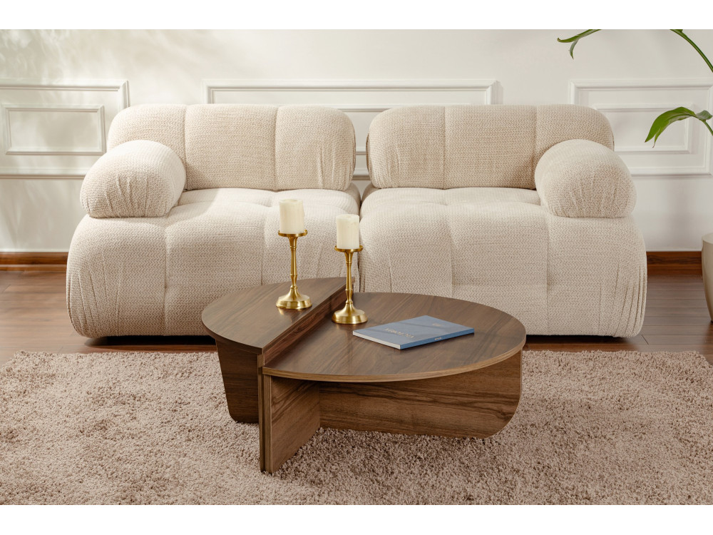 Mesa baja de madera "Orion" - 90 x 60 x 30 cm - Nogal