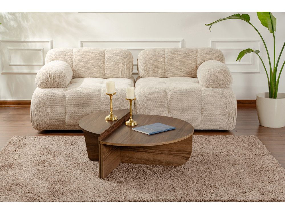 Mesa baja de madera "Orion" - 90 x 60 x 30 cm - Nogal