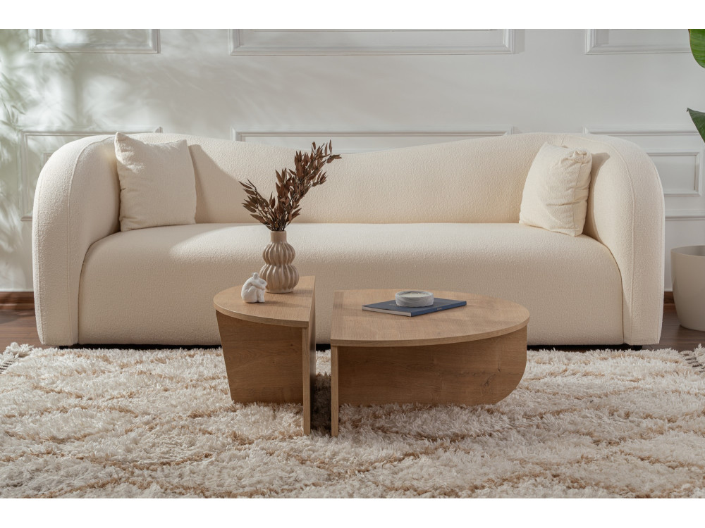 Mesa baja de madera "Orion" - 90 x 60 x 30 cm - Roble miel