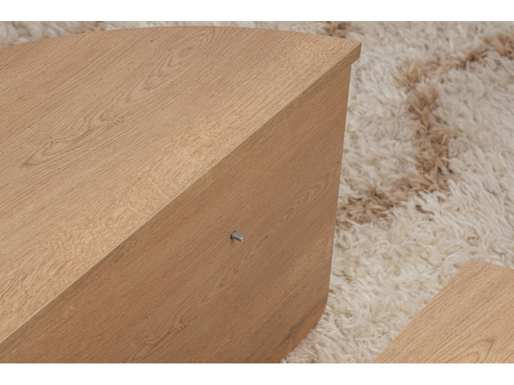 Mesa baja de madera "Orion" - 90 x 60 x 30 cm - Roble miel