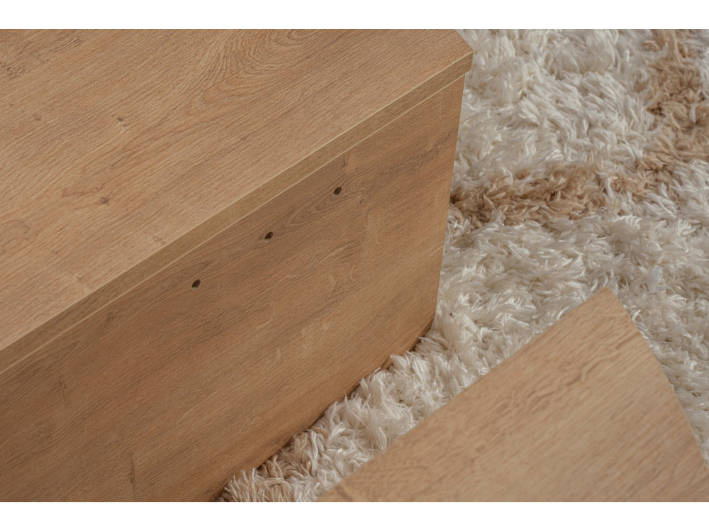 Mesa baja de madera "Orion" - 90 x 60 x 30 cm - Roble miel