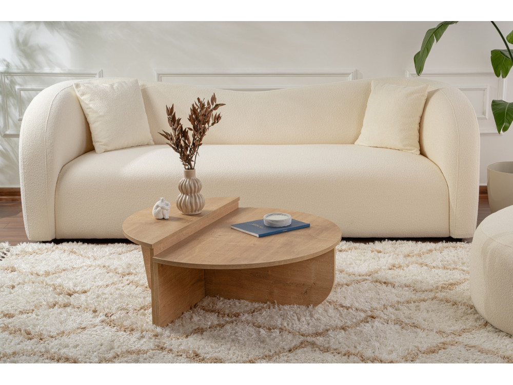 Mesa baja de madera "Orion" - 90 x 60 x 30 cm - Roble miel