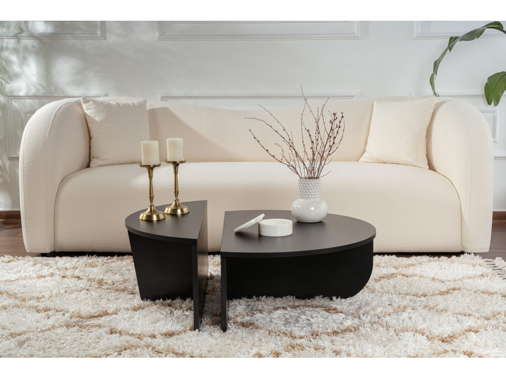Mesa baja de madera "Orion" - 90 x 60 x 30 cm - Madera negra