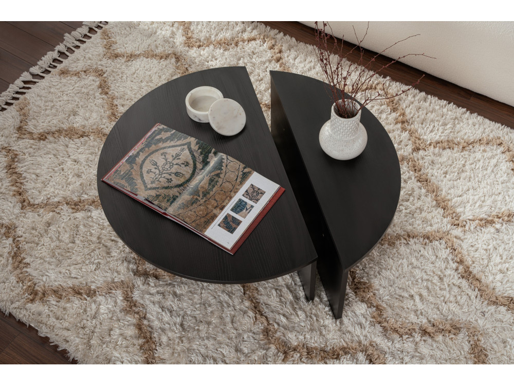Mesa baja de madera "Orion" - 90 x 60 x 30 cm - Madera negra