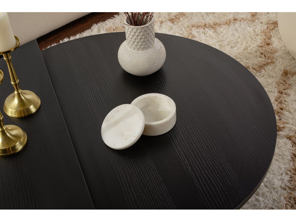 Mesa baja de madera "Orion" - 90 x 60 x 30 cm - Madera negra