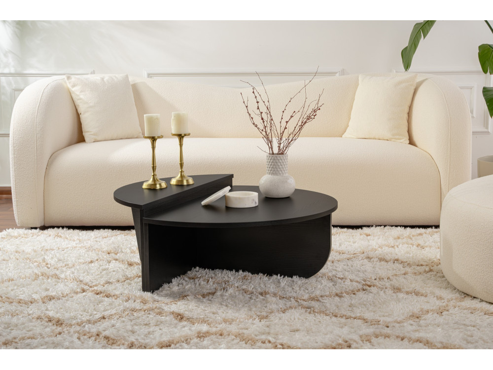 Mesa baja de madera "Orion" - 90 x 60 x 30 cm - Madera negra