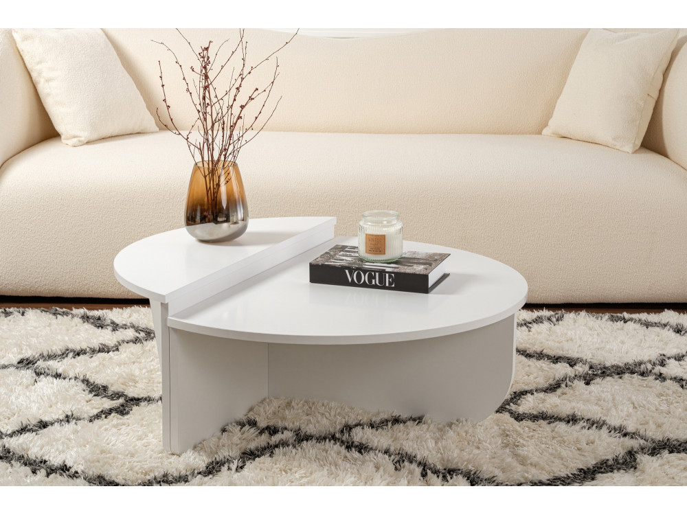Mesa baja de madera "Orion" - 90 x 60 x 30 cm - Blanco