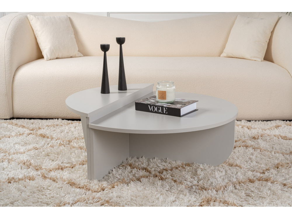 Mesa baja de madera "Orion" 90 x 60 x 30 cm - Gris