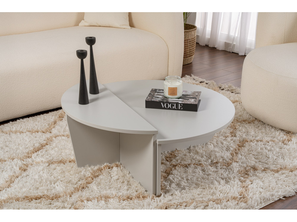 Mesa baja de madera "Orion" 90 x 60 x 30 cm - Gris
