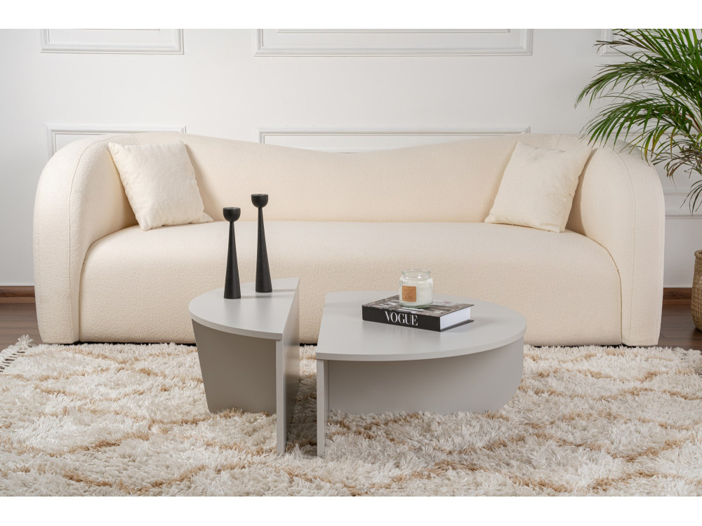 Mesa baja de madera "Orion" 90 x 60 x 30 cm - Gris