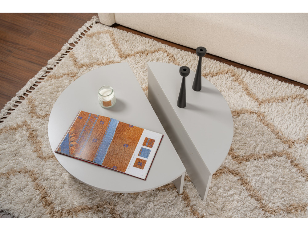 Mesa baja de madera "Orion" 90 x 60 x 30 cm - Gris