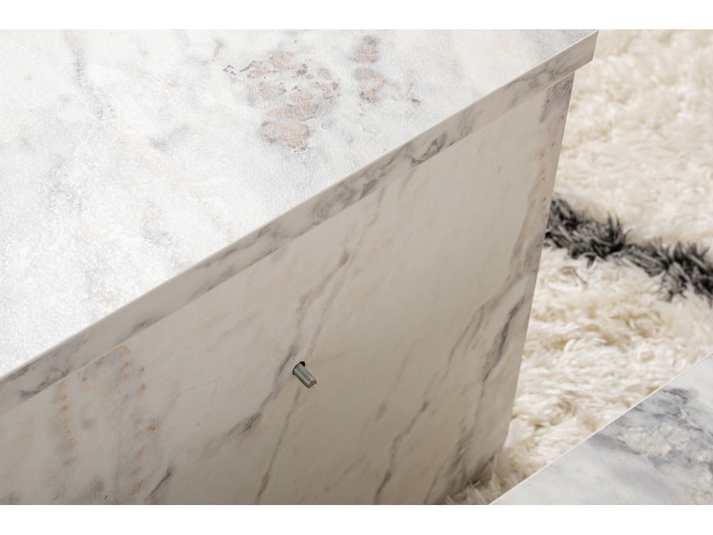 Mesa baja de madera "Orion" 90 x 60 x 30 cm - mármol Freesia