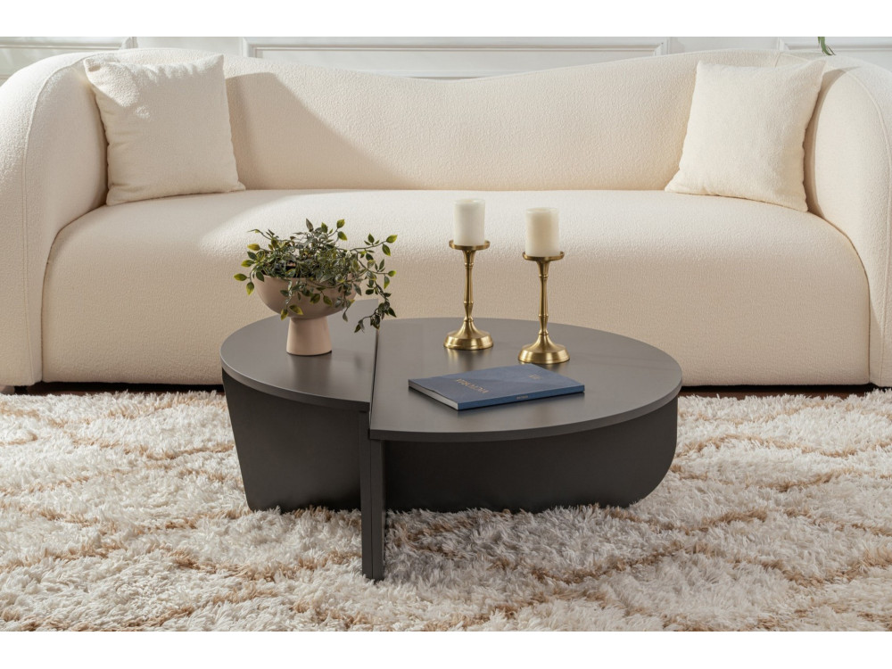 Mesa baja de madera "Orion" 90 x 60 x 30 cm - Antracita