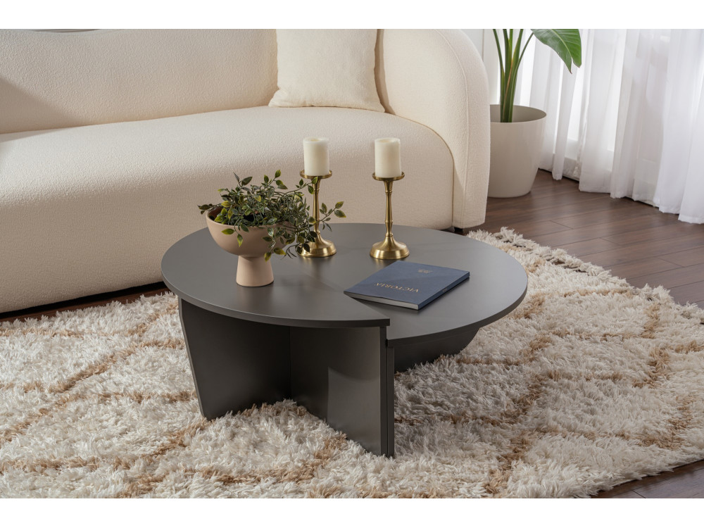 Mesa baja de madera "Orion" 90 x 60 x 30 cm - Antracita