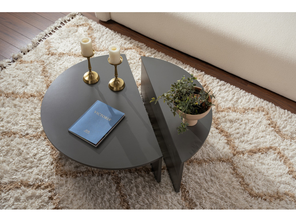 Mesa baja de madera "Orion" 90 x 60 x 30 cm - Antracita