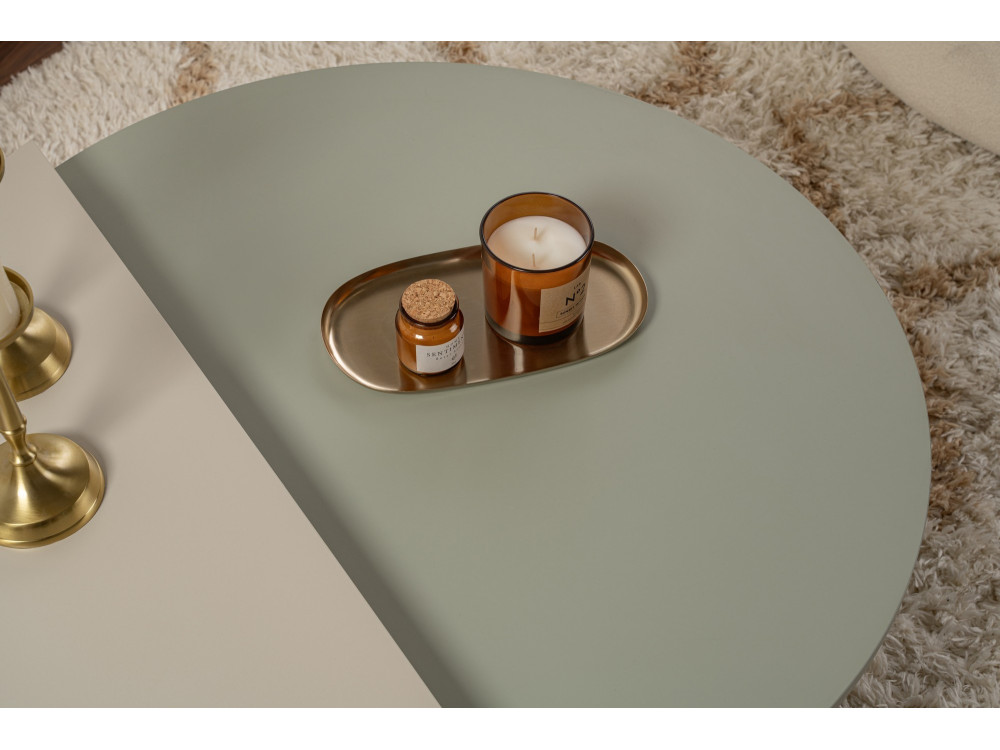 Mesa baja de madera "Orion" 90 x 60 x 30 cm - Verde ceniza