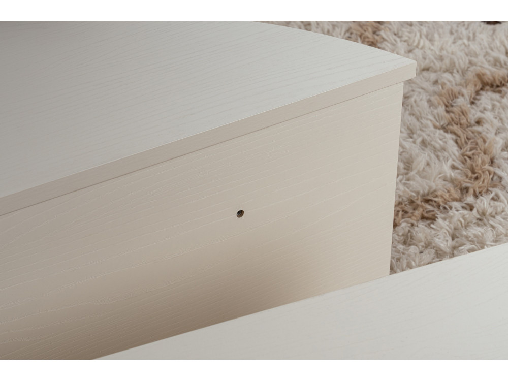 Mesa baja de madera "Orion" 90 x 60 x 30 cm - Madera blanca