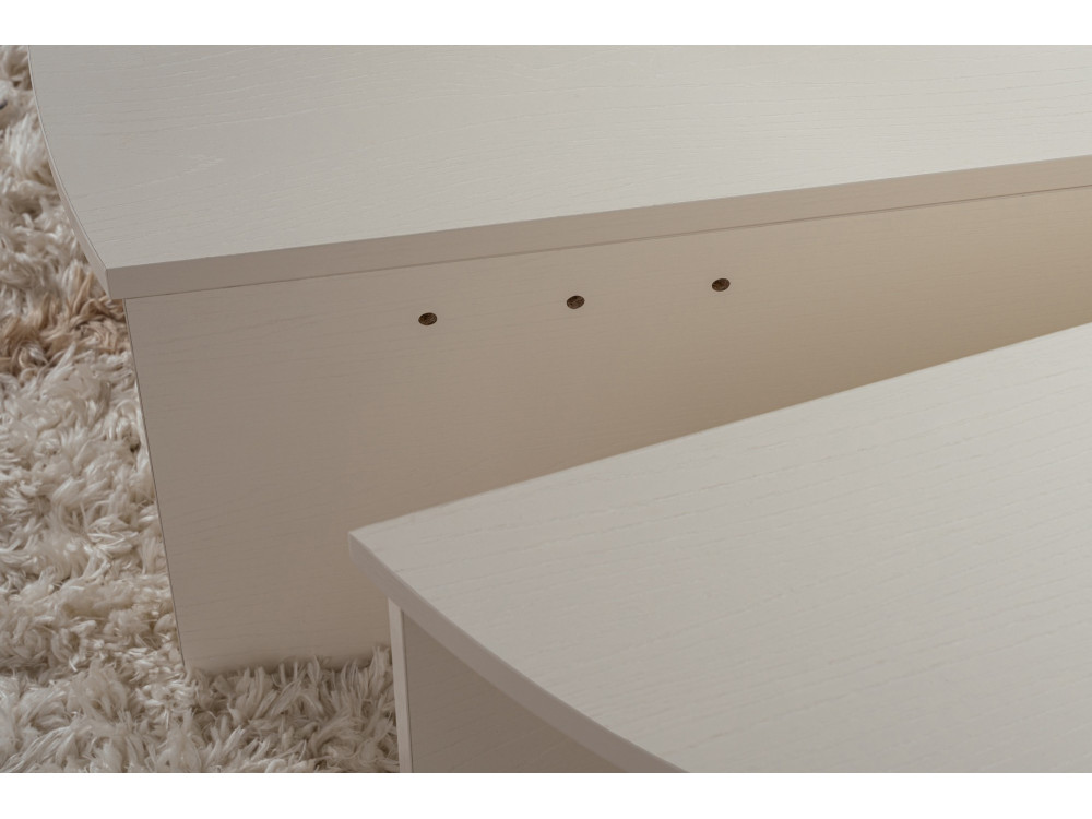 Mesa baja de madera "Orion" 90 x 60 x 30 cm - Madera blanca