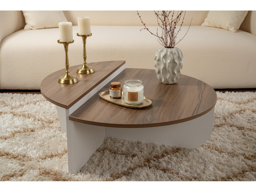 Mesa baja de madera "Orion" 90 x 60 x 30 cm - Nogal