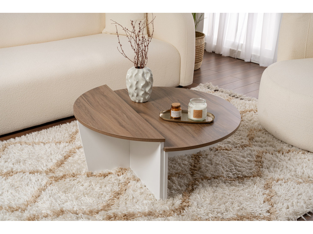 Mesa baja de madera "Orion" 90 x 60 x 30 cm - Nogal